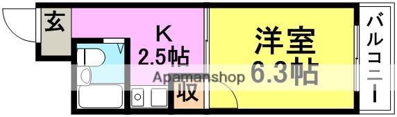 コンフォート南塚口1(1K/2階)の間取り写真