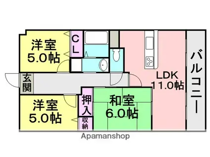 アルカディアコート(3LDK/3階)の間取り写真
