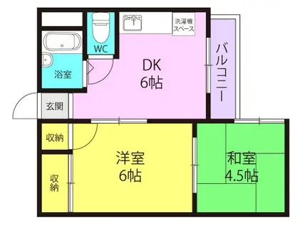 パークスクエア東園田(2DK/3階)の間取り写真