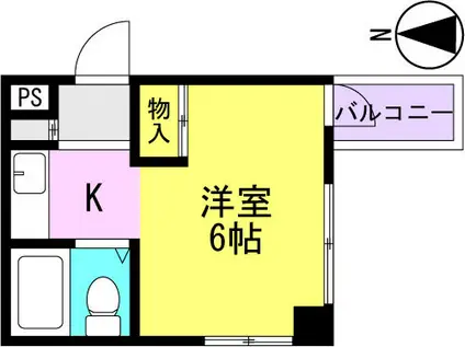 グローバル竹馬(1K/3階)の間取り写真