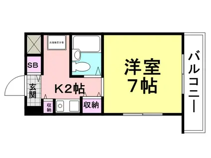 プリムローズ(1K/1階)の間取り写真