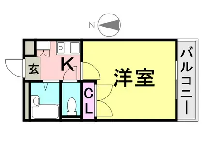 阪神電鉄本線 武庫川駅 徒歩17分 3階建 築29年(1K/1階)の間取り写真