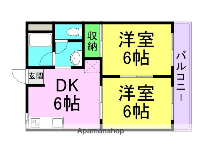 メゾンフラワー(2DK/2階)の間取り写真