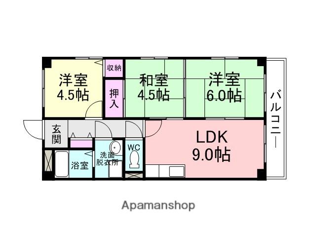 二宮大井戸ビル(3LDK/5階)の間取り写真