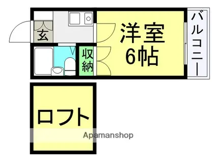 ナニワハウス武庫川(ワンルーム/1階)の間取り写真