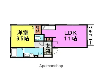 MAISON POSY(1LDK/2階)の間取り写真