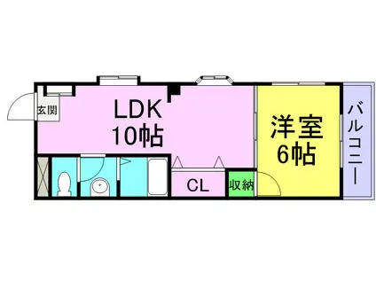 アビリティ ダイワ2(1DK/3階)の間取り写真