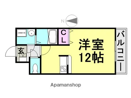 ダイワール武庫川(ワンルーム/2階)の間取り写真