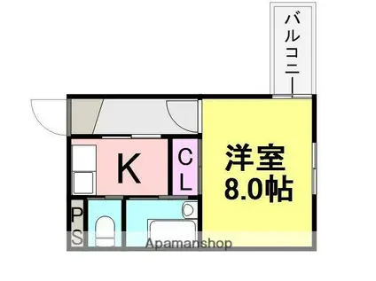 MAISONVERT TUKAGUCHI(1K/1階)の間取り写真