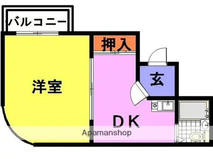 立花スプリングス(1DK/3階)の間取り写真