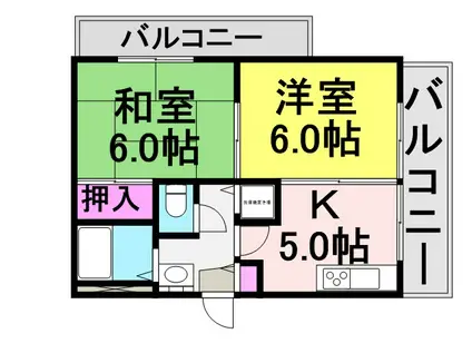 AGIO三好(2DK/4階)の間取り写真