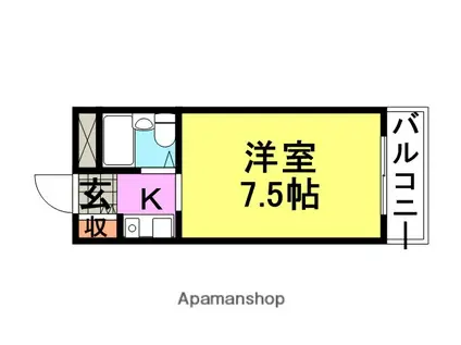 ジョイフル武庫之荘1(1K/4階)の間取り写真