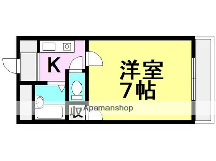 ジョイフジ塚口(1K/3階)の間取り写真