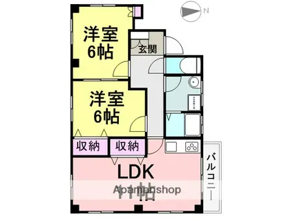 第二ヤマトハイツ(2LDK/2階)の間取り写真