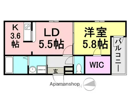 フジパレス東桜木町(1LDK/1階)の間取り写真