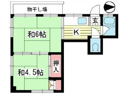 藤マンション(2K/2階)の間取り写真
