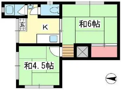 藤マンション(2K/2階)の間取り写真