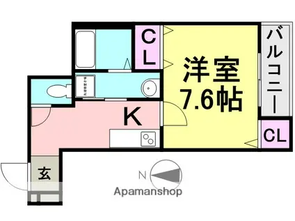 フジパレス尼崎西難波2番館(1K/1階)の間取り写真