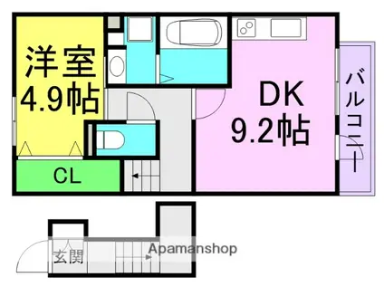 アーバンコート甲子園口(1LDK/2階)の間取り写真