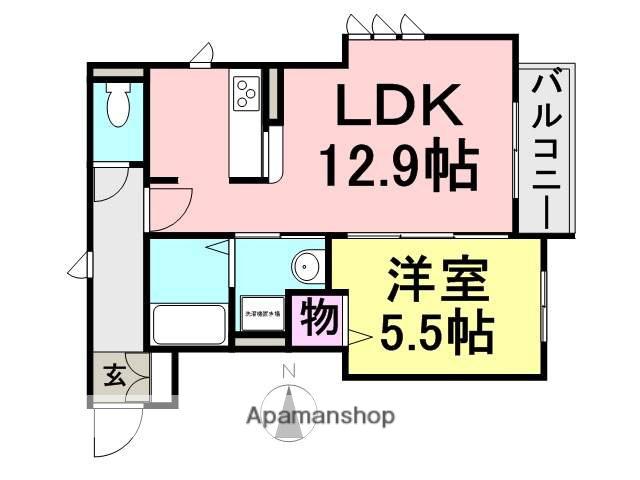 サンハイム(1LDK/2階)の間取り写真