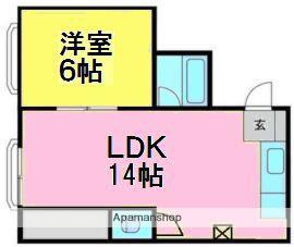 双葉マンション(1LDK/4階)の間取り写真