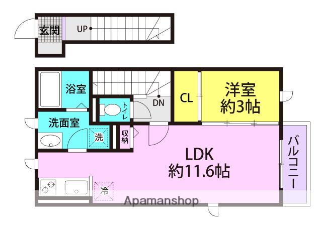 TRINITY DUO 塚口(トリニティデュオ塚口)(1LDK)の間取り写真