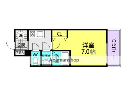 レーヴメゾン尼崎昭和通(1K/9階)の間取り写真