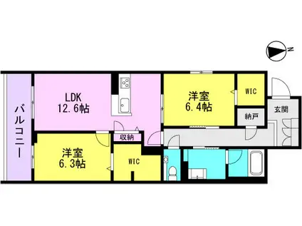 SHAMAISON YAHEI Ⅱ(2LDK/1階)の間取り写真