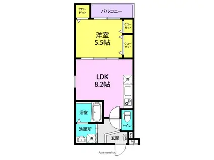 フジパレス出屋敷南2番館(1LDK/2階)の間取り写真