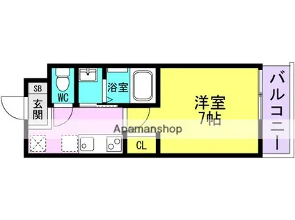 AILE南塚口Ⅴ(1K/1階)の間取り写真