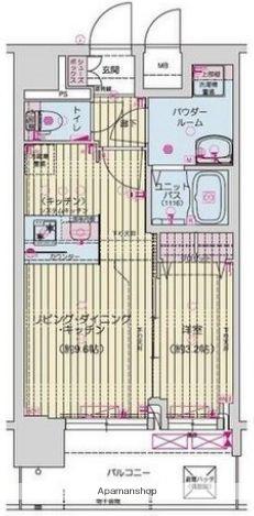プレリス尼崎レーネヴィアPRELISSEAMAGASAKIRE(1LDK/10階)の間取り写真