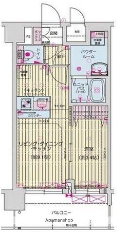 プレリス尼崎レーネヴィアPRELISSEAMAGASAKIRE(1LDK/12階)の間取り写真