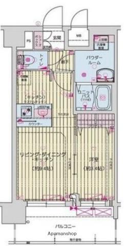 プレリス尼崎レーネヴィアPRELISSEAMAGASAKIRE(1LDK/10階)の間取り写真