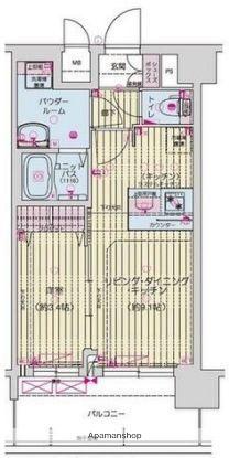プレリス尼崎レーネヴィアPRELISSEAMAGASAKIRE(1LDK/14階)の間取り写真