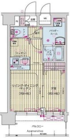 プレリス尼崎レーネヴィアPRELISSEAMAGASAKIRE(1LDK/10階)の間取り写真