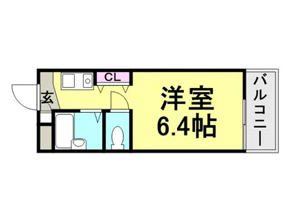 グランパレ塚口(1K/3階)の間取り写真