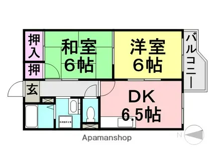 立花セントラルハイツ(2DK/2階)の間取り写真