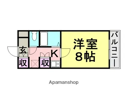 ジュネス米澤(1K/2階)の間取り写真