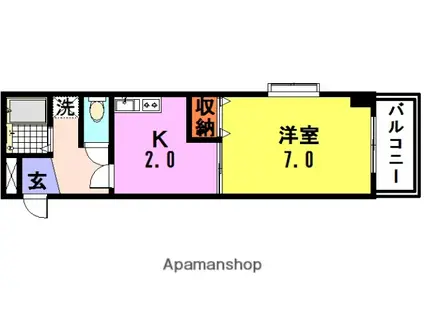 ルミナリー武庫之荘(1K/3階)の間取り写真