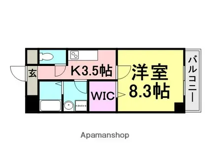 ケイクリスタルⅡ(1K/7階)の間取り写真