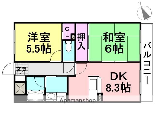 トレスフォンテ東園田(2LDK/4階)の間取り写真