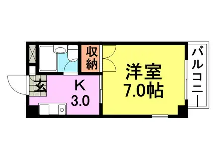 ピュア南塚口(1K/4階)の間取り写真