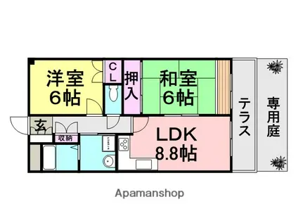 グレートフューチャーパート2(2LDK/1階)の間取り写真