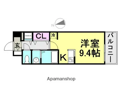 クラシェス尼崎(1K/2階)の間取り写真