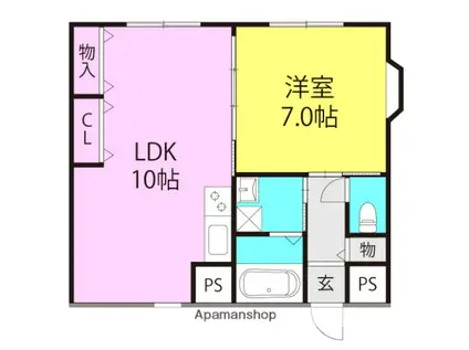 エレガンス(1LDK/3階)の間取り写真