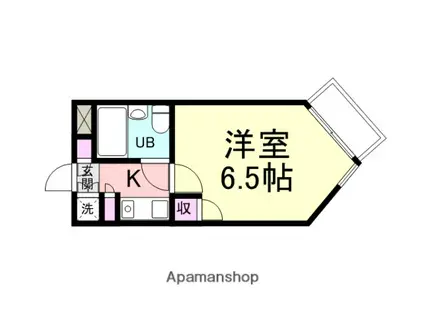 キューブ武庫川7(ワンルーム/2階)の間取り写真