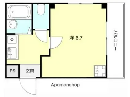 メゾンフジ(1K/2階)の間取り写真