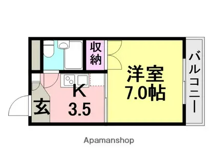 カサクレモナ東館(1K/3階)の間取り写真