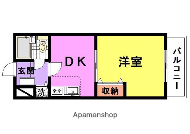 ダイアパレス尼崎(1DK/3階)の間取り写真