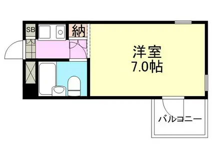 キューブ東塚口(ワンルーム/3階)の間取り写真